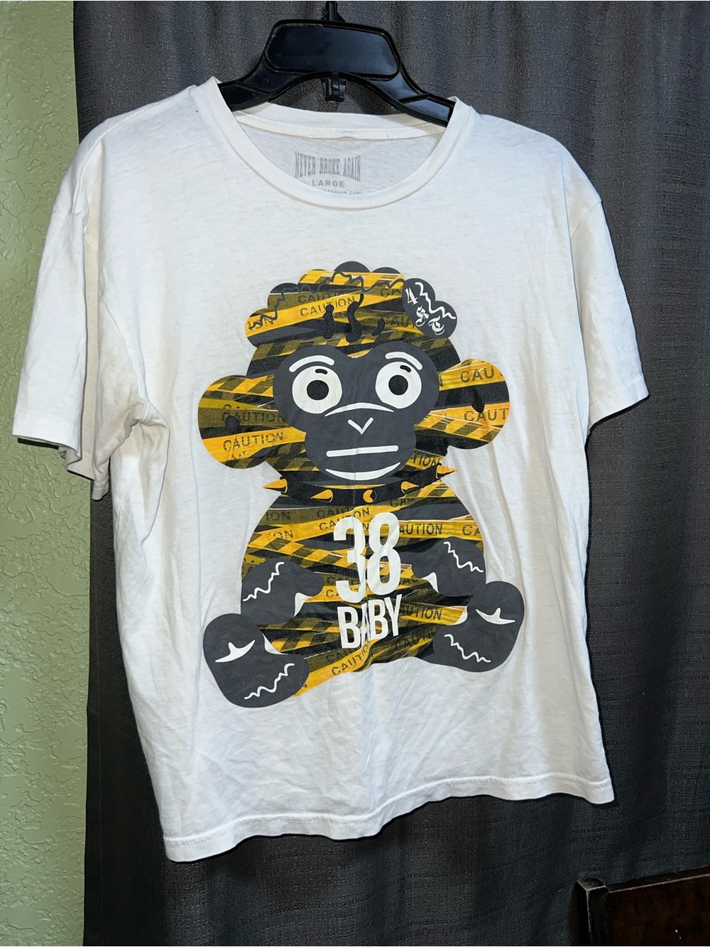 NBA young boy never broke again 38 baby caution tape monkey shirt